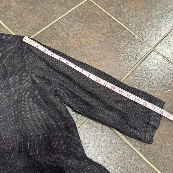 Flax Soft Tunic 3/4 Sleeves 100% Linen Grey Gray Small - Picture 12 of 14